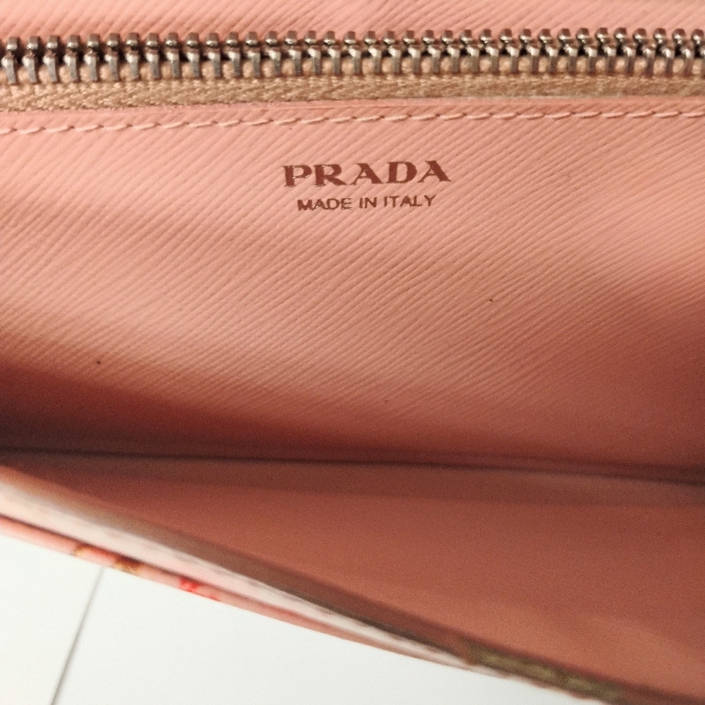 2FER Prada Long Wallet & Card Holder - Pink Floral - Picture 8 of 16